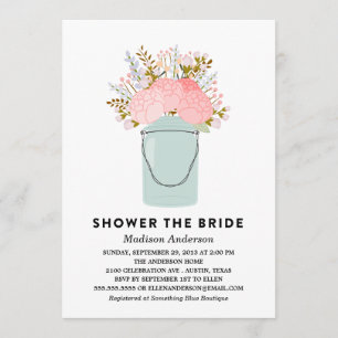 RUSTIC FLOWERS BRIDAL SHOWER INVITATION