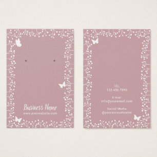 Rustic Flowers & Butterfly Dusty Pink Earring