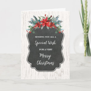 Rustic Flowers For Group Christmas Holiday Card