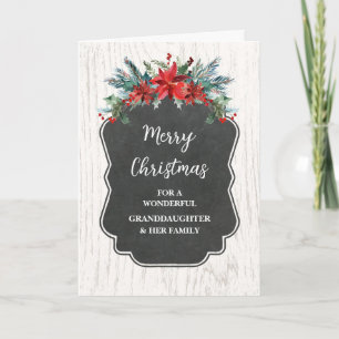 Rustic Flowers Granddaughter & Family Christmas Card