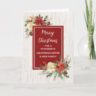 Rustic Flowers Granddaughter & Family Christmas Card