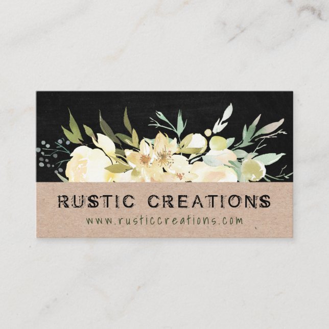 Rustic Flowers Handmade Candles And Soy Wax Melts Business Card (Front)
