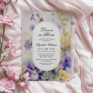 Rustic Flowers Love is in Bloom Bridal Shower Invitation