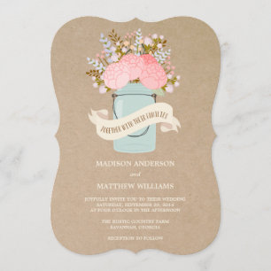 Rustic Flowers Wedding Invitation