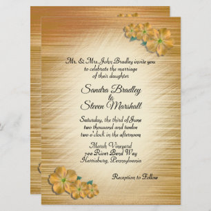 Rustic Flowers Wedding Invitation