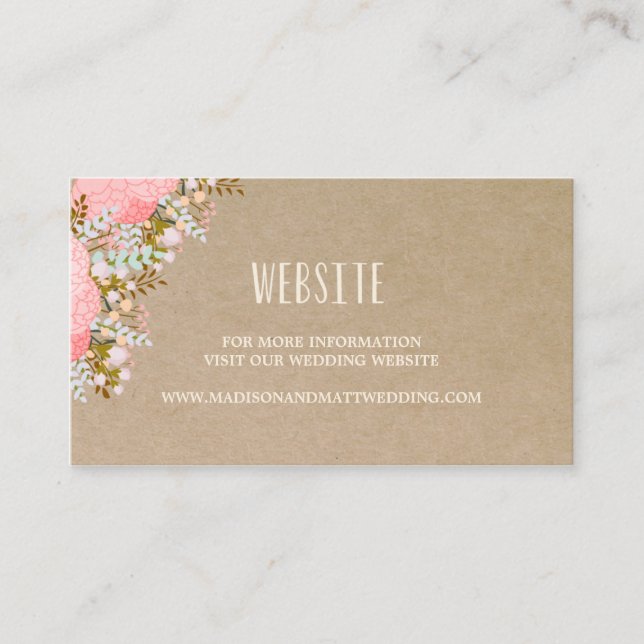 Rustic Flowers | Wedding Website Card (Front)