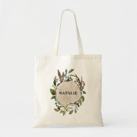 Rustic foliage chalk wood slice personalised