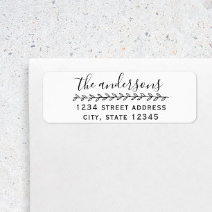 Rustic Foliage Family Name Return Address Label
