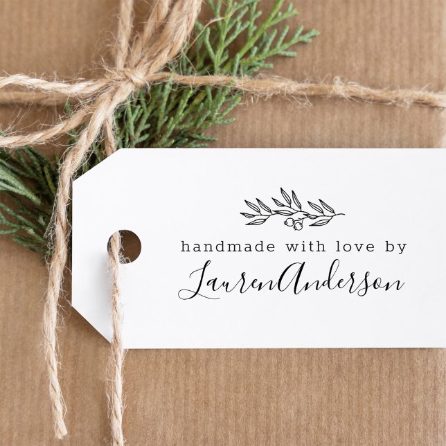 Rustic Foliage Handmade with Love by Self-inking Stamp (Creator Uploaded)