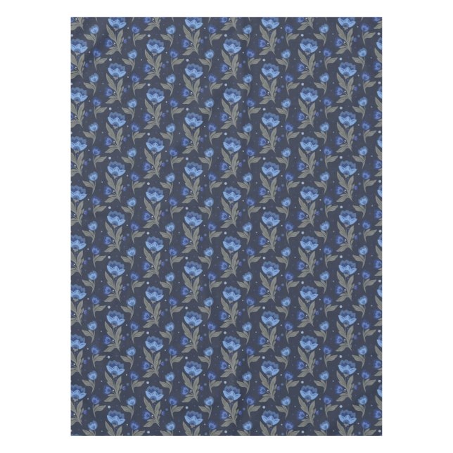 Rustic folk art floral texture tablecloth (Front)