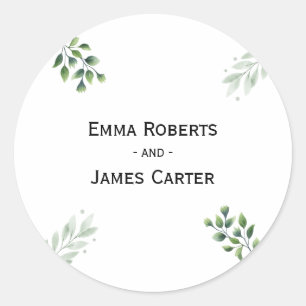 Rustic Folk Greenery Round Sticker