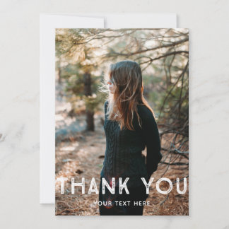 Rustic Font Thank You Photo Card
