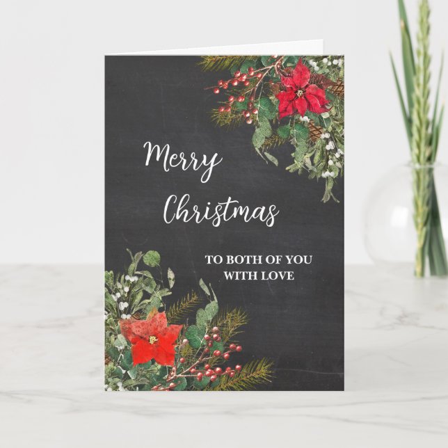 Rustic For Couple Christmas Holiday Card (Front)