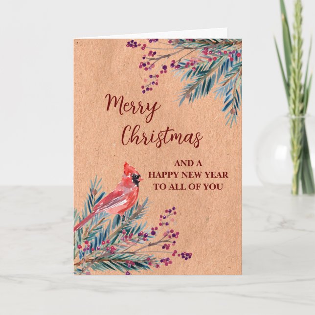 Rustic For Group Christmas Holiday Card (Front)