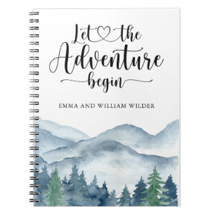 Rustic Forest Adventure Mountains Newlyweds Notebook