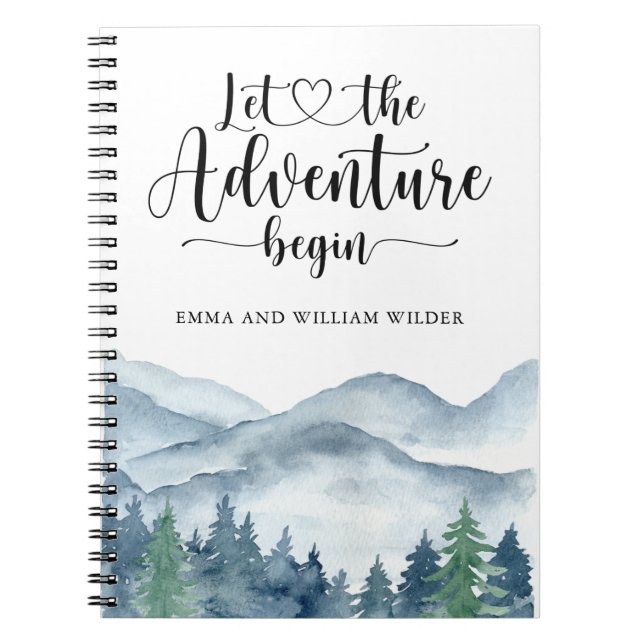 Rustic Forest Adventure Mountains Newlyweds  Notebook (Front)