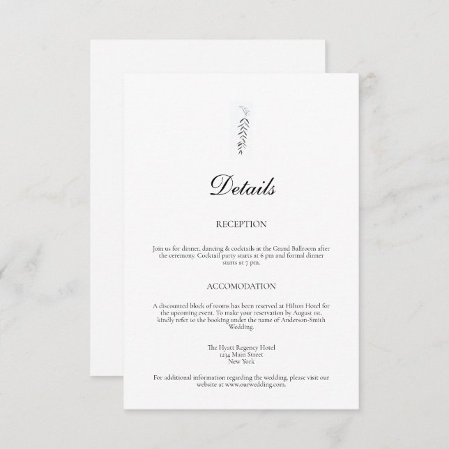 Rustic Forest and Mountain Wedding Details Enclosure Card (Front/Back)