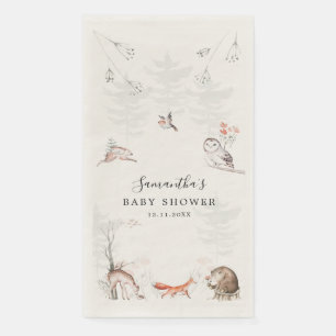 Rustic Forest Animals Elegant Baby Shower Napkin