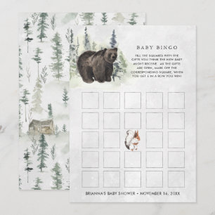 Rustic Forest Baby Shower Bingo Card