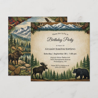 Rustic Forest Birthday Party Invitation