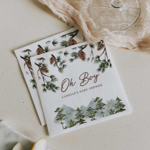 Rustic Forest Boy Baby Shower Napkin