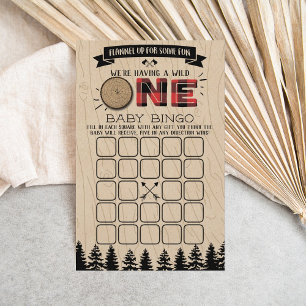 Rustic Forest Buffalo Plaid Wild One Baby Bingo
