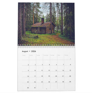 Rustic Forest Cottages & Cosy Cabins Nature Photos Calendar
