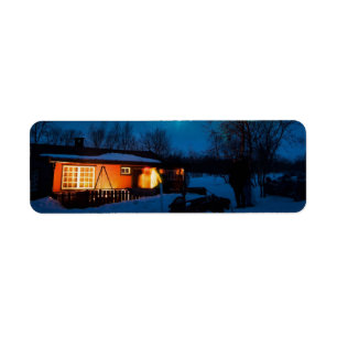 Rustic Forest Cottages & Cozy Cabins Nature Photos Return Address Label