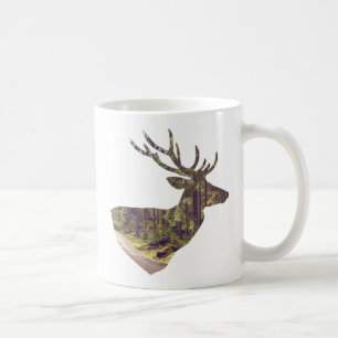 Rustic Forest Deer I'd Rather Be Deer Hunting Coffee Mug