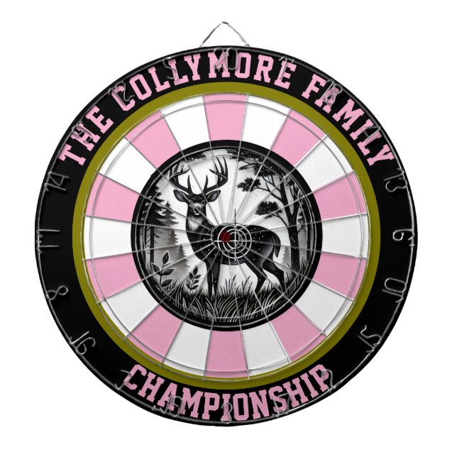 Rustic Forest Deer Target Art Dartboard (Front)