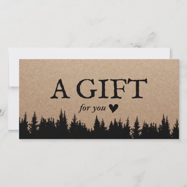 Rustic Forest Elegant Kraft Gift Certificates (Front)
