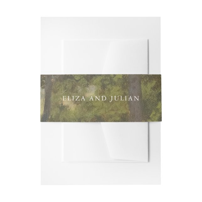 Rustic Forest Elegant Wedding Invitation Belly Band (Front Example)