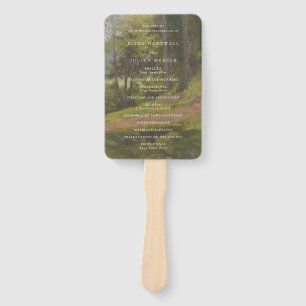 Rustic Forest Elegant Wedding Program Hand Fan