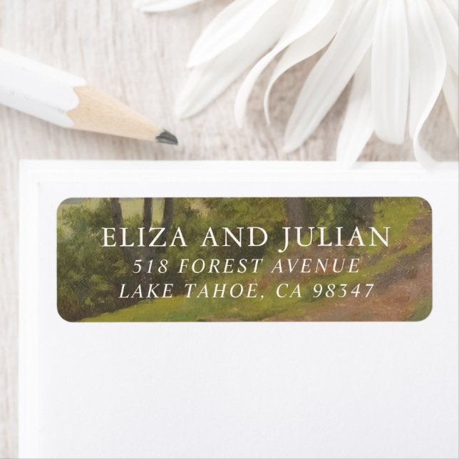 Rustic Forest Elegant Wedding Return Address Label (Insitu)