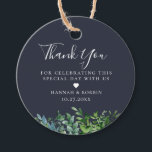 Rustic Forest Foliage navy Blue Wedding Favour Tags<br><div class="desc">Rustic watercolor forest foliage arrangement,  thank you favour tags.  Tag features solid navy blue colour backgrounds and white text.</div>