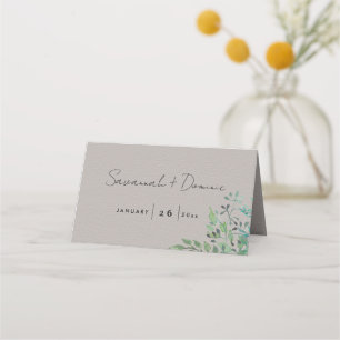 Rustic Forest Greenery Wedding  Place Card