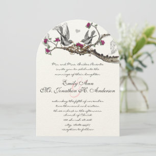 Rustic Forest Love Bird Wedding Invitation