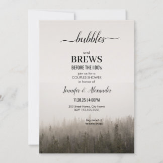 Rustic Forest Misty Landscape Engagement Party Invitation