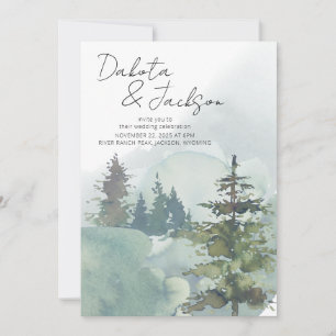 Rustic Forest Mountain Wedding Invitation
