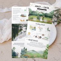 Rustic Forest Mountain Wedding Tri-Fold Invitation