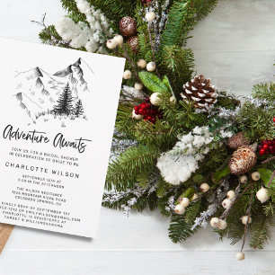 Rustic Forest Mountain Wilderness Bridal Shower  Invitation