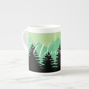 Rustic Forest & Mountains Adventure Bone China Mug