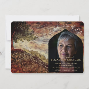Rustic Forest Photo Celebration of Life Invitation