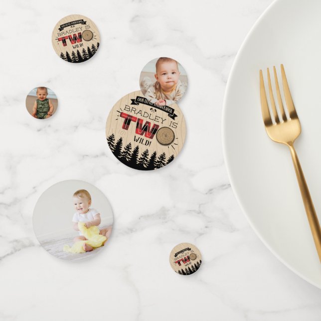 Rustic Forest Plaid Lumberjack Boys 2nd Birthday Confetti (Group)