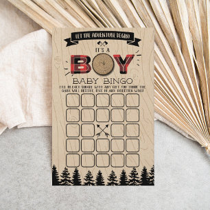 Rustic Forest Plaid Lumberjack Boys Baby Bingo