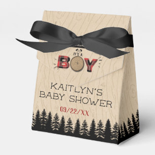 Rustic Forest Plaid Lumberjack Boys Baby Shower Favour Box