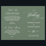 Rustic Forest Sage Green, Foldable Wedding Program<br><div class="desc">This is the foldable wedding ceremony program card, in classic rustic sage green themed. It is designed with scroll accent that can be personalised with custom/ personalised text for your bridal party, ceremony details, memorial notes and thank you message. ** Note: these text weight paper programs arrive flat and require...</div>