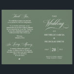 Rustic Forest Sage Green, Foldable Wedding Program<br><div class="desc">This is the foldable wedding ceremony program card, in classic rustic sage green themed. It is designed with scroll accent that can be personalised with custom/ personalised text for your bridal party, ceremony details, memorial notes and thank you message. ** Note: these text weight paper programs arrive flat and require...</div>