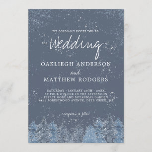 Rustic Forest Snowy Winter Forest Wedding Invitation