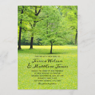 Rustic Forest Spring Tree Greenery Country Wedding Invitation
